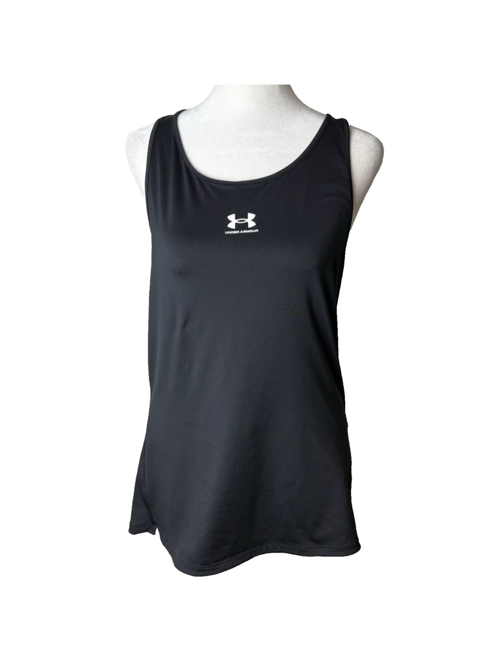 Under Armour Heatgear Compression Athletic Tank Top Size XL Black White Stretch